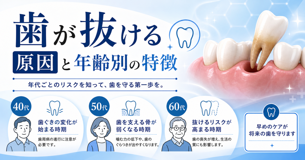 大人の歯は何歳から抜け始める？　歯が抜ける原因と特徴【年齢別】